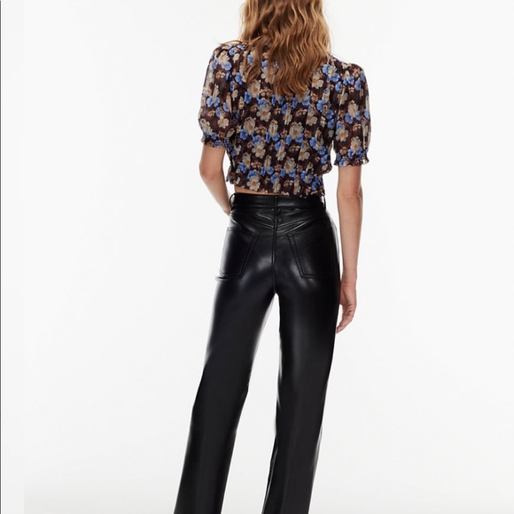 Aritzia Melina Leather Pants- Black Regular - Picture 2 of 6